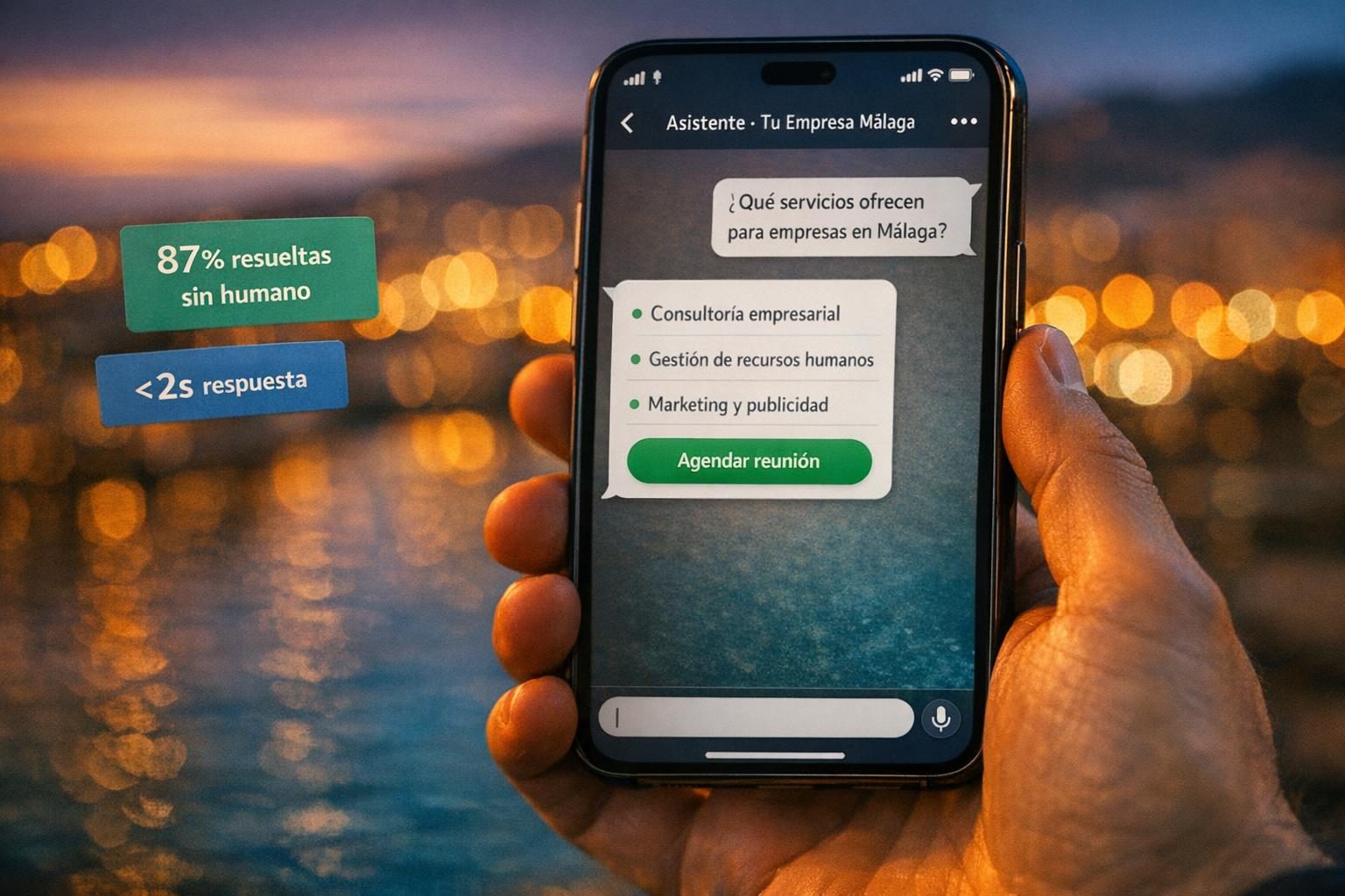 Chatbots IA en Málaga — Chatbots con IA para Empresas en Málaga — Atención 24/7