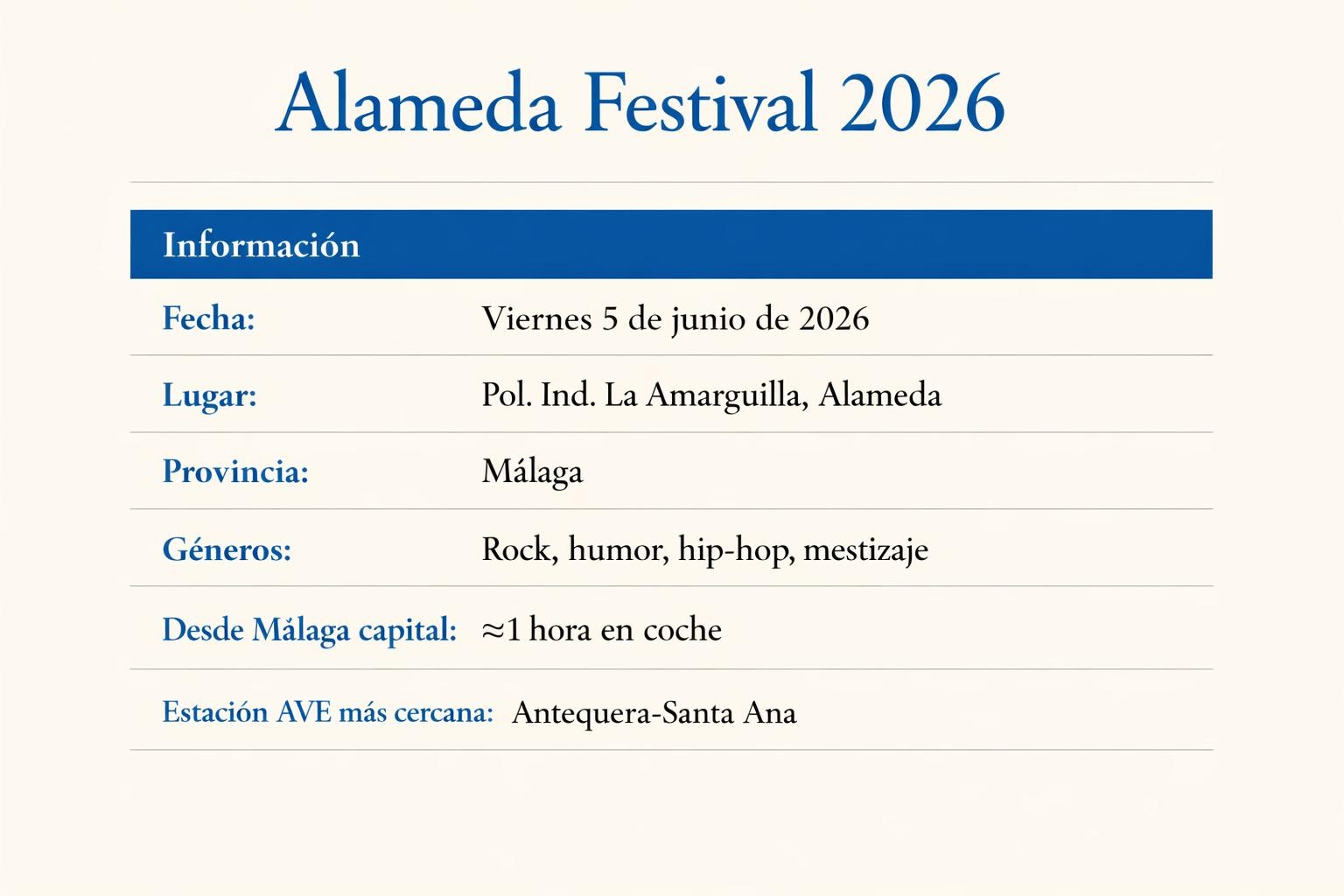 Alameda Festival 2026 vuelve: qué trae a La Amarguilla en junio - 1 Alameda Festival 2026 vuelve: qué trae a La Amarguilla en junio